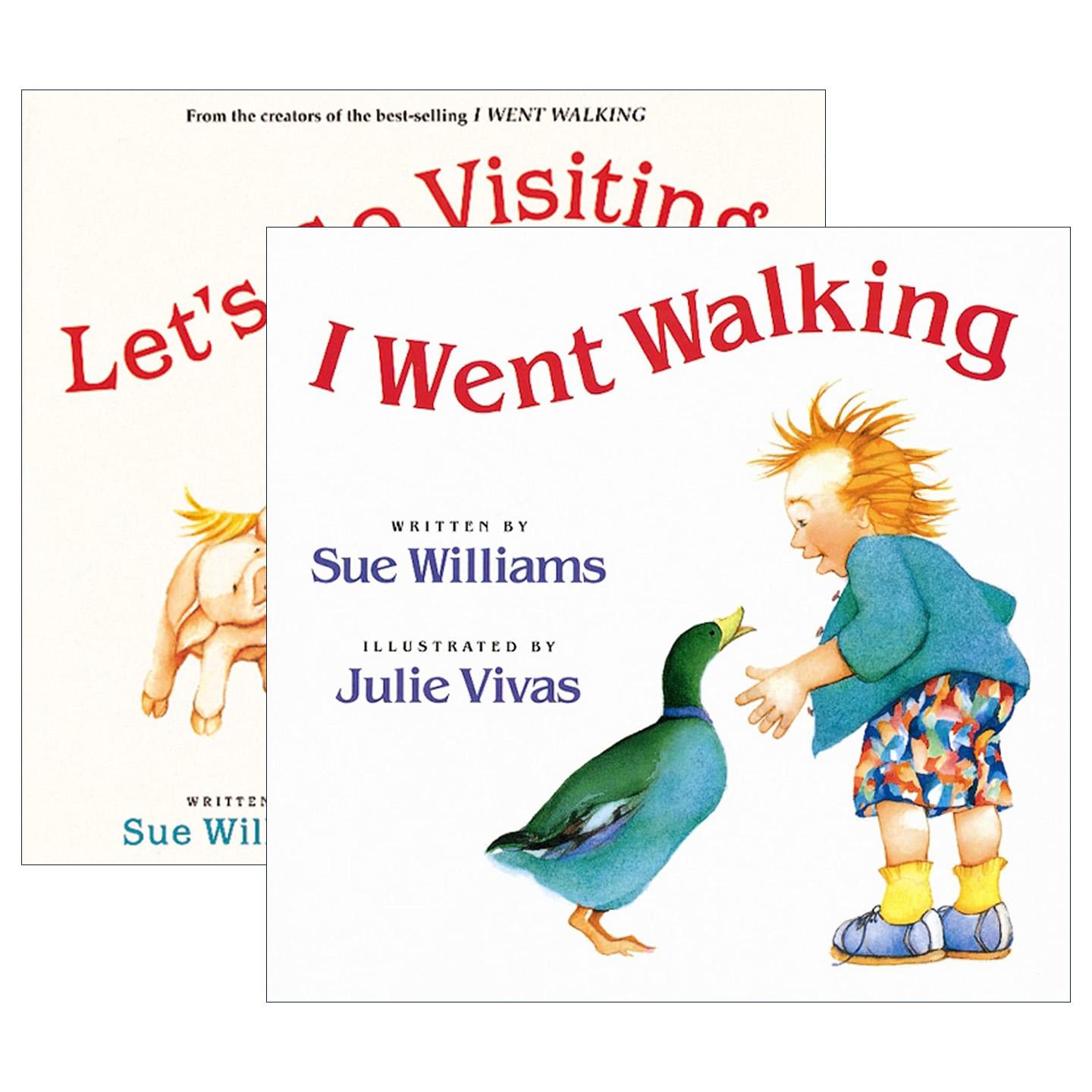 英文原版 I Went Walking/Let's Go Visiting 我去散步/我们去参观吧2册 Sue Williams 英文版 进口英语原版书籍