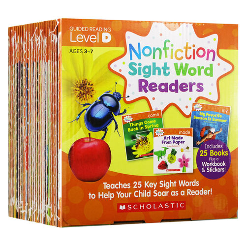 学乐英语入门关键词读本D级 25册全套 英文原版 Scholastic Nonfiction Sight Word Readers D 自然拼读初级盒装 英文版进口书籍