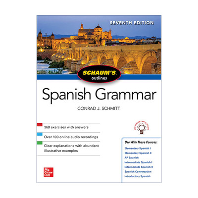 原版 Schaum's Outline of Spanish Grammar 全美经典学习指导系列 西班牙语语法 第7版 进口原版书籍