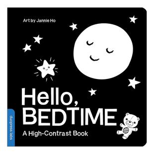 睡觉啦 Hello Books 英文原版 俯卧时间 儿童启蒙认知绘本 High 新生儿视觉发展 Bedtime 纸板书 Contrast 黑白高对比度 你好