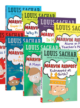 英文原版 Marvin Redpost 8册套装麻烦精马文 纽伯瑞奖得主Louis Sachar 歪歪路小学 Holes同作者 英文版 进口英语原版书籍
