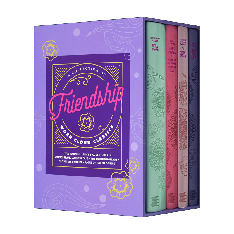 英文原版 精装 Friendship Word Cloud Boxed Set 经典友谊文学合集 云经典 小妇人 秘密花园 绿山墙的安妮 爱丽丝奇遇记 英文版
