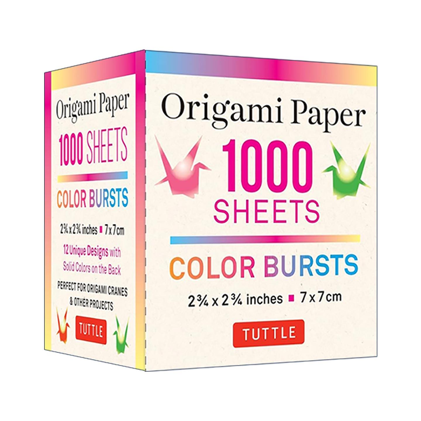 英文原版 Origami Paper Color Burst 1000 sheets 2 3/4 in 7 cm 彩色双面折纸1000张 放射状渐变 折纸鹤 Tuttle Publishing