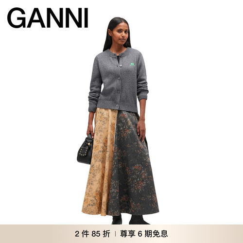 【2件85折】GANNI女装 优雅修身外套秋薄款毛衣针织开衫K2592220