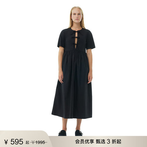 约会连衣裙棉GANNI娃娃裙系带