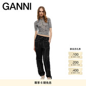 短袖 GANNI女装 上衣K2492099 短款 polo衫 经典 格纹修身