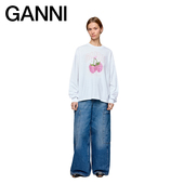 早春新品 GANNI女装 趣味树莓印花长袖 T恤上衣 A1050141151