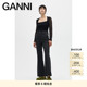 T3118099 连体衣 GANNI女装 黑色直方领蕾丝修身