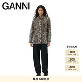 夹克 GANNI女装 复古豹纹翻领纽扣衬衫 F8880859
