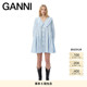 GANNI女装 石楠色条纹娃娃领宽松连衣裙 F9684694