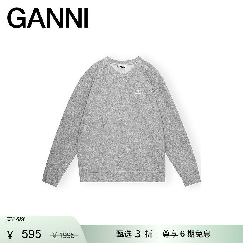 【甄选折扣】GANNI女装 春季蝴蝶logo运动衫圆领休闲卫衣T3680921