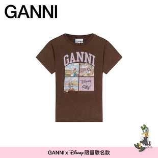 【GANNI x Disney】趣味黛丝漫画修身辣妹风T恤内搭 A1050136979