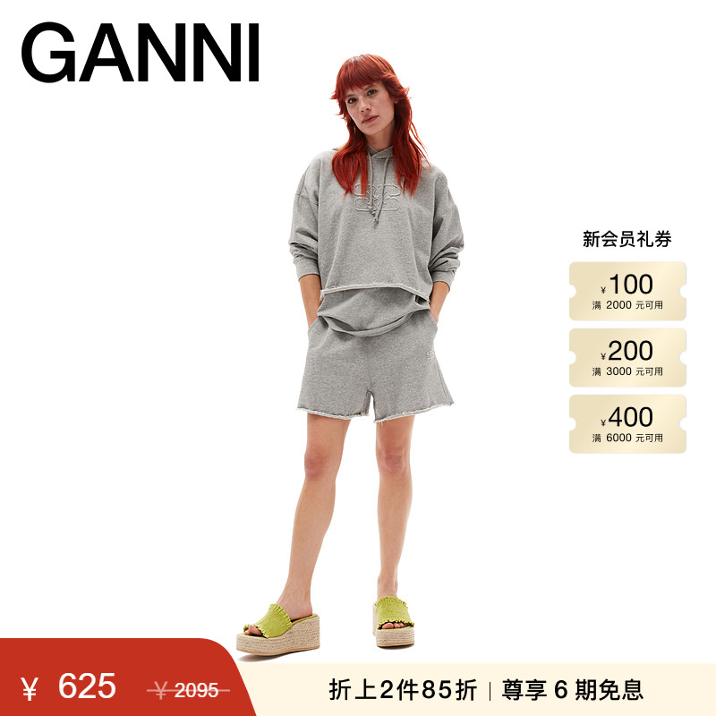 全新蝴蝶连帽衫GANNI廓形格雷系