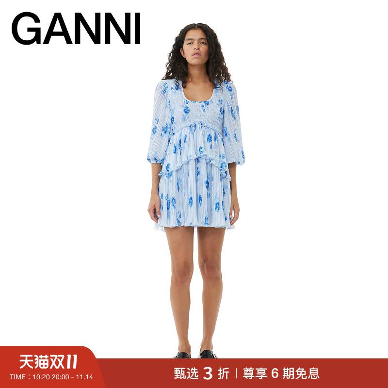 五分袖约会连衣裙GANNI