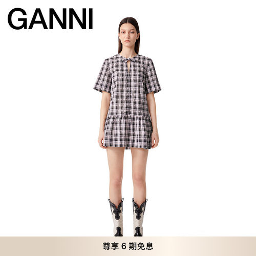 GANNI约会连衣裙泡泡纱娃娃裙