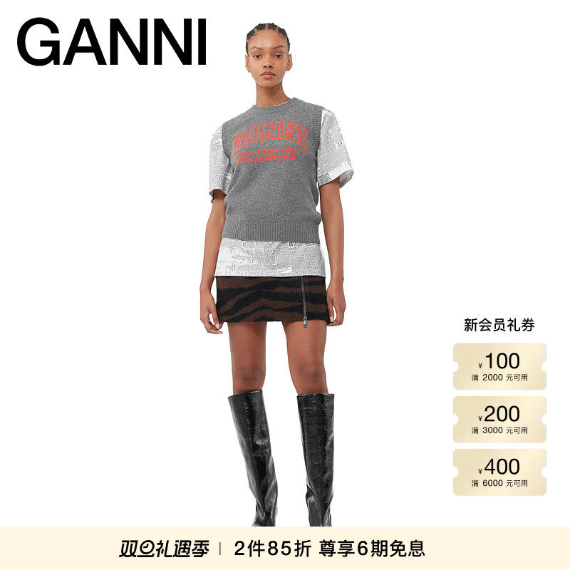 新品灰色针织背心GANNI格雷系