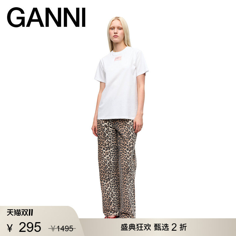 【甄选折扣】GANNI女装 纯棉基础款上衣夏季白色短袖T恤 T4157151
