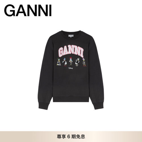 GANNI女装 迪士尼黛丝秋季休闲撞色百搭上衣长袖T恤 A1060037252