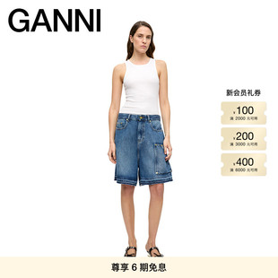 J1808567 短裤 GANNI女装 复古中宽松慵懒风牛仔裤