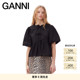 上衣 GANNI女装 黑色系带领结棉府绸衬衫 F7364099