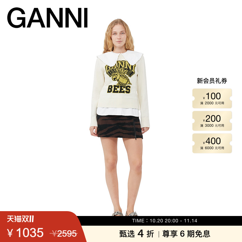 新品套头毛衣GANNI圆领