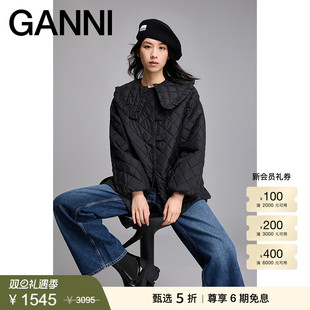 绗缝娃娃领夹克短外套 经典 GANNI女装 F9759099 甄选折扣