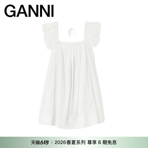 【春夏新款】GANNI女装 公主party轻礼裙白色连衣裙 A1030520151