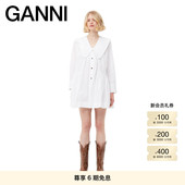 棉府绸衬衫 GANNI女装 娃娃领短款 连衣裙F8634151