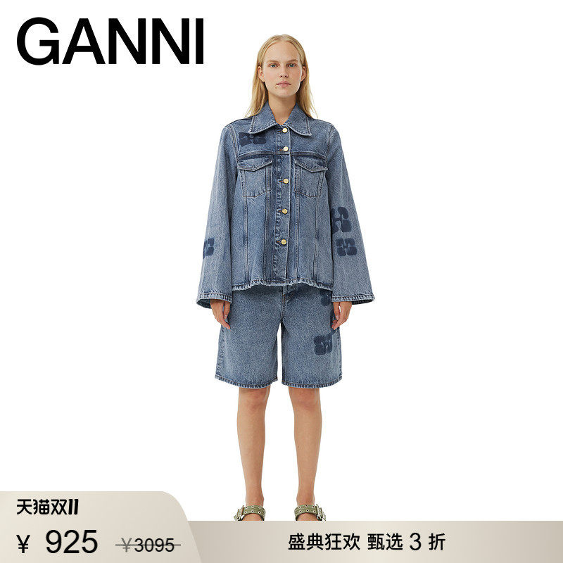 【甄选折扣】GANNI女装 纯棉牛仔宽松夹克秋季薄款外套 J1436566
