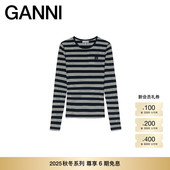 罗纹打底内搭T恤A1050066683 简约条纹修身 秋冬新品 GANNI女装