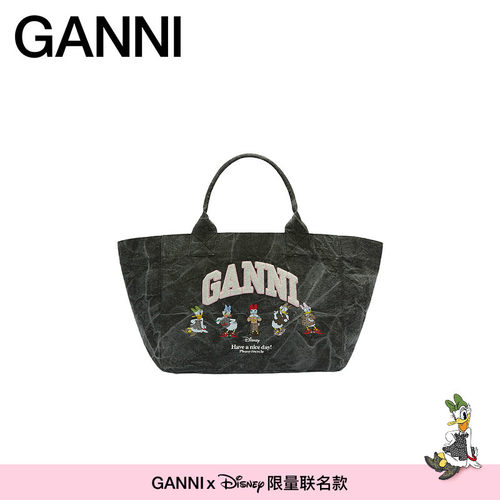 【GANNI x Disney】黛丝图案复古纹理中号手提托特包 B2110064150