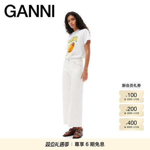 全新多巴胺短袖GANNI印花春夏