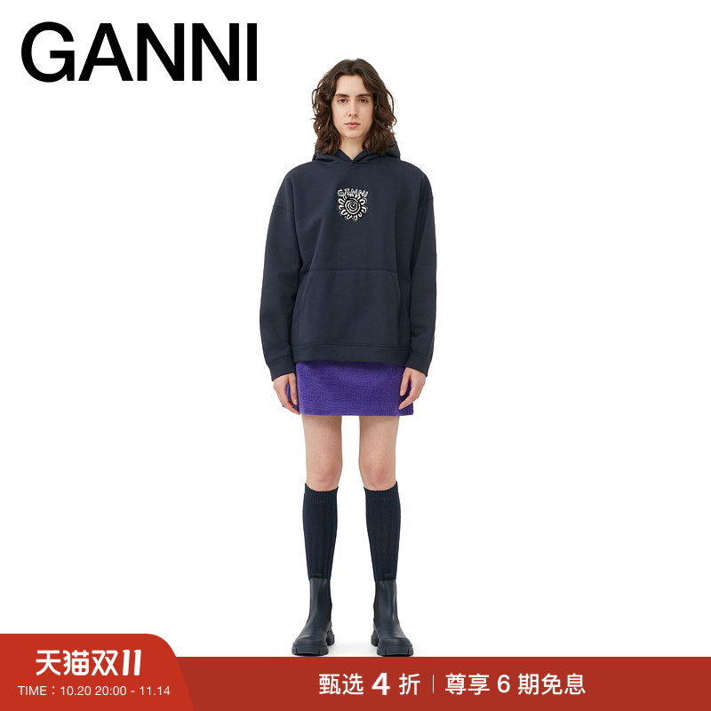 新品印花连帽衫GANNI廓形