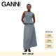 GANNI女装 复古格纹泡泡纱半身裙长裙 W0744326
