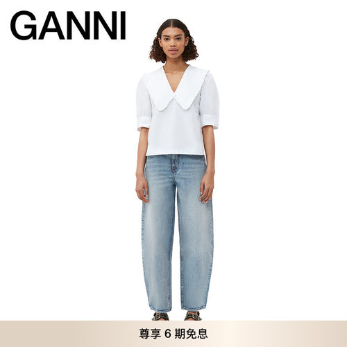 泡泡袖棉府绸上衣GANNI中国