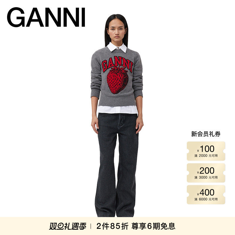 新品羊毛混纺毛衣GANNI格雷系