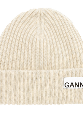 GANNI女士毛线帽百搭羊毛混纺