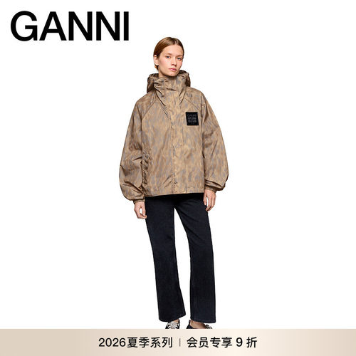 【新品会员9折】GANNI女装 休闲复古秋季拉链简约夹克A1010209ZZT
