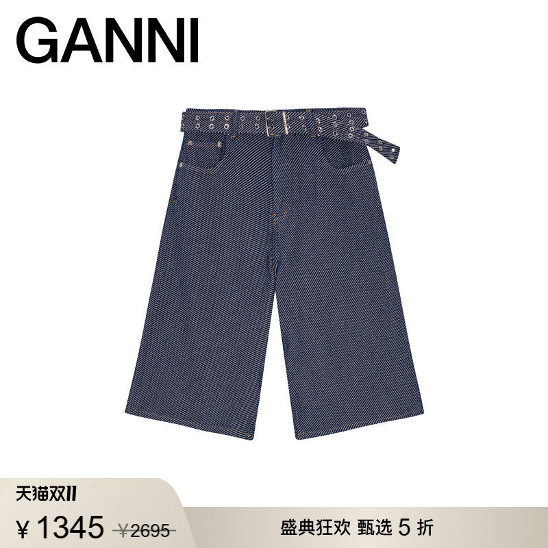 【甄选折扣】GANNI女装 甜酷时尚百搭简约牛仔夏季短裤 J1813077