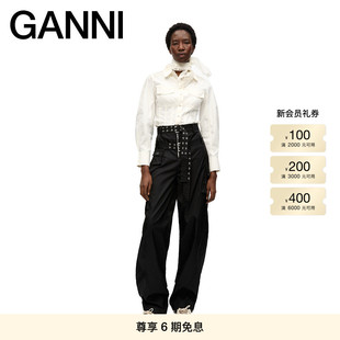 阔腿裤 裤 W0719099 宽腰带金属孔眼工装 GANNI女装