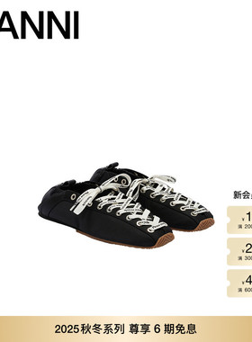 【明星同款】GANNI女鞋 复古系带运动芭蕾鞋休闲单鞋 B1040014099