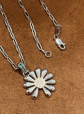 S925纯银轻奢韩系ins风雏菊项链女小众精致独特锁骨链·大货实拍