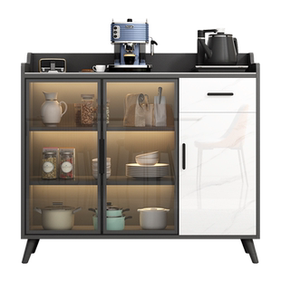 岩板餐边柜现代简约厨房收纳储物柜客厅靠墙一体吧台轻奢茶水柜子