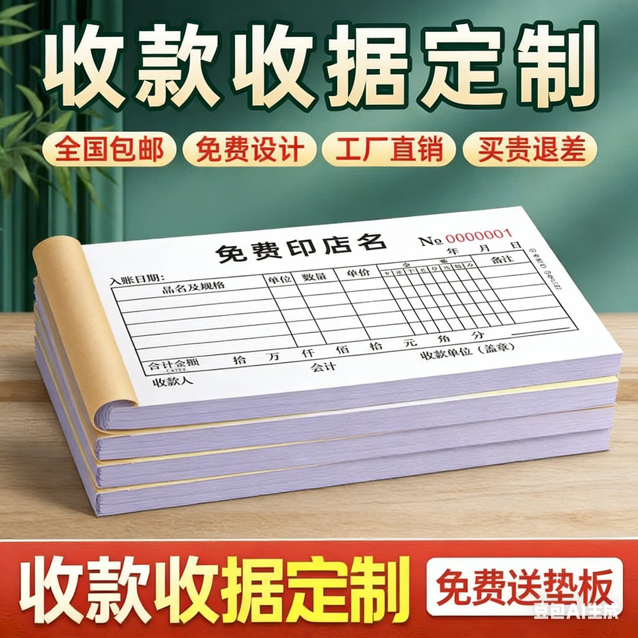收款收据定制销货清单二联报销单定做三联送货单订制两联销售清单烧烤店点菜单一联单据出入库单四联订做票据图片