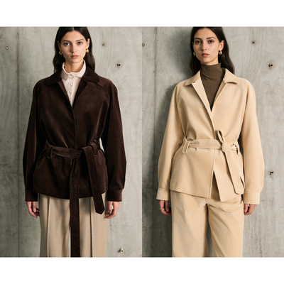 MovinGlow｜伦敦腔调 日本自研有机棉轻空绒 翻领腰带宽松外套