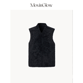 MovinGlow｜冰岛极夜 西班牙进口Lacon拉贡皮毛一体 宽松V领马甲