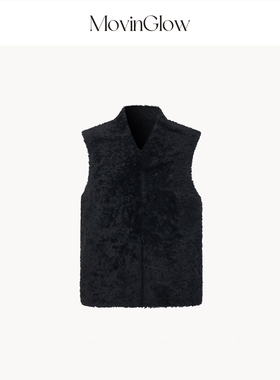 MovinGlow｜冰岛极夜 西班牙进口Lacon拉贡皮毛一体 宽松V领马甲