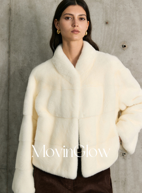 MovinGlow｜小樽之雪 Saga Lumi超皇冠级天鹅绒水貂 横排立领外套