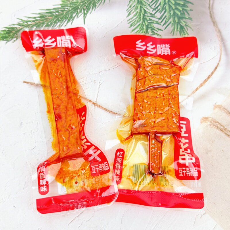 乡乡嘴长条干豆花串红油香辣兰花串湖南特产豆腐串豆制品豆干零食