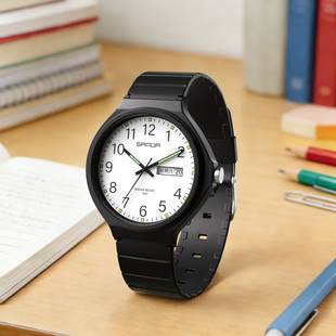 考试专用手表学生初中生女学习指针夜光高中生高考中考石英表男款